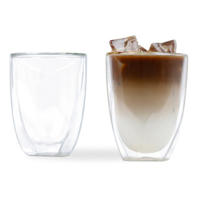 LIVIVO Double Walled Insulated Coffee Glasses, Set of 2