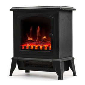 LIVIVO Electric Fireplace Firewood Flame Heater - Portable Fireplace Stove for the Living & Dining Room with a Log Burner