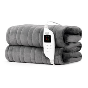 LIVIVO Electric Heated Blanket - Warm Fleece Over Throw with a Digital Control & Timer, Washable Mattress Pad Heater
