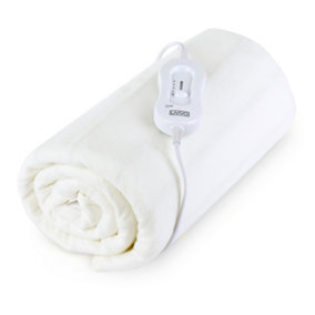 LIVIVO Electric Heated Under Blanket, 165x137CM Soft Fleece Energy Saving Throw Machine Washable - King Size with Dual Controllers