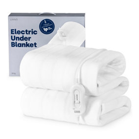 LIVIVO Electric Heated Under Blanket, Large 130x120cm Digital Soft Fleece Energy Saving Throw, Machine Washable - King