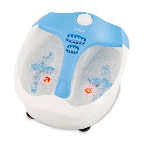 LIVIVO Electric Vibrating Foot Massager & Spa with Heat Bubble Vibration & Temperature Control, 3 in 1 Feet Pedicure - Light Blue
