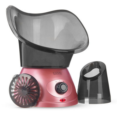 LIVIVO Facial Spa Steamer Inhaler With Aromatherapy Diffuser, Moisturising Pores Cleanser - Home Beauty & Spa Treatment (Pink)