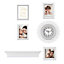 LIVIVO Family Picture Frame Set with a Clock & Shelf - Wooden Picture Frames for Wall & Tabletop, Display Gift for Friends