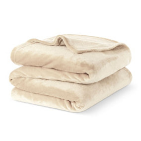 LIVIVO Flannel Fleece Blanket - Super Soft Throw, Cosy Fluffy Warm Solid Bed Couch Blanket Versatile Microfiber Blanket - Double