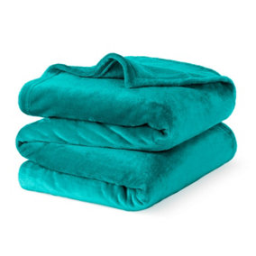 LIVIVO Flannel Fleece Blanket - Super Soft Throw, Cosy Fluffy Warm Solid Bed Couch Blanket Versatile Microfiber Blanket - King