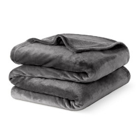 LIVIVO Flannel Fleece Blanket - Super Soft Throw, Cosy Fluffy Warm Solid Bed & Couch Throw, Versatile Microfiber Blanket - Double