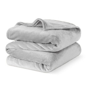LIVIVO Flannel Fleece Blanket - Super Soft Throw, Cosy Fluffy Warm Solid Bed & Couch Throw, Versatile Microfiber Blanket - King