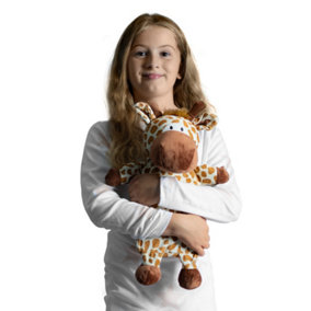 LIVIVO Fluffy Hot Water Bottle with Warn Faux Fur Removable Cover, 1L - (Giraffe)