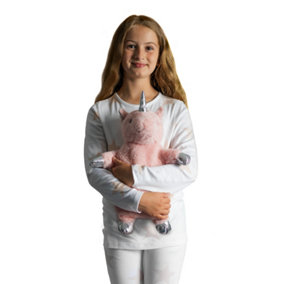 LIVIVO Fluffy Hot Water Bottle with Warn Faux Fur Removable Cover, 1L - (Pink Unicorn)
