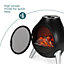 LIVIVO Freestanding Electric Fireplace - Log Burning Fire Effect, Freestanding Stove Heater for Dining & Living Room - Black