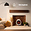 LIVIVO Freestanding Electric Fireplace - Log Burning Fire Effect, Freestanding Stove Heater for Dining & Living Room - White
