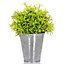 LIVIVO Galvanised Iron Metal Flower Pots - Lightweight, Weather Resistant, Indoor or Outdoor Garden Planter Pot (Pack of 12)