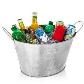 LIVIVO Galvanised Steel Ice Cool Bucket -  24L Large Drinks & Beverages Tub, Ideal for Parties, BBQs, Picnics & Bars