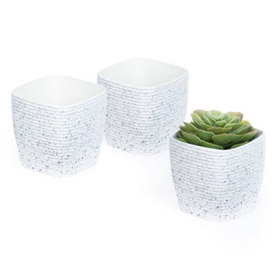 LIVIVO Garden Plant Pots, Set of 3 - White