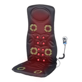 LIVIVO Heated Vibrating Car Seat Massager for Relieving Pain, Stress & Fatigue - Cushion Heater, 6 Vibration Motors & Remote