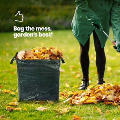 thumbnail image 2 of SARHLIO 3-Pack 80 Gallon Garden Waste Bags - Reusable Heavy 2 of 13
