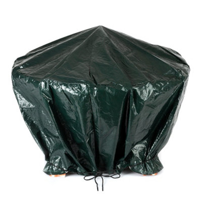 LIVIVO Heavy-Duty Waterproof Fire Pit Cover - Gas Grill Protector for Outdoor Furniture & Garden Firepits