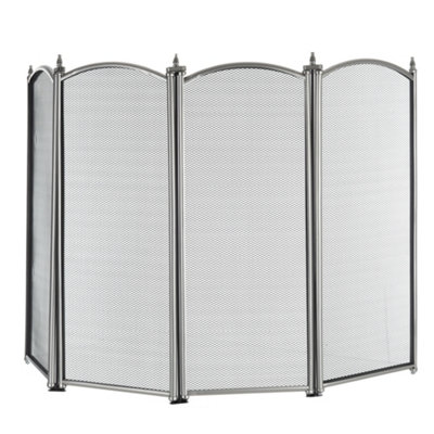 LIVIVO Indoor Fireplace Screen Guard, 4-Panel Decorative Mesh Cover