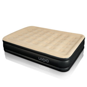 LIVIVO Inflatable High Raised Air Bed Mattress With Built in Electric Pump, Quick Inflation, Durable & a Repair Kit - Queen