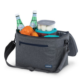 LIVIVO Insulated Picnic Cooler Bag - Outdoor 20L Lunch Food Storage Box, Leak-Proof Cooling Bag, 30 Can Capacity