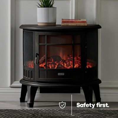 LIVIVO Kensington Electric Fireplace - Stylish Double Door Heater with  Realistic LED Flame Effect, Overheat Protection, 2000W | DIY at Bu0026Q