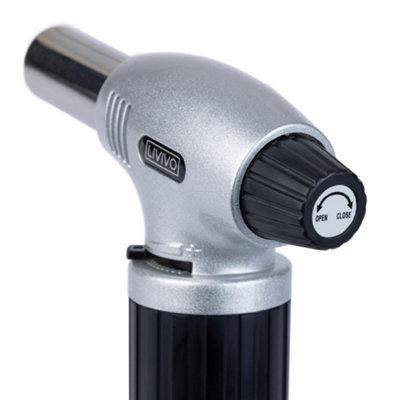 LIVIVO Kitchen Blow Torch Adjustable Refillable Gas Torch Lighter with Safety Lock