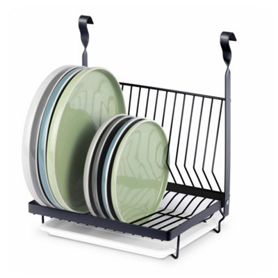 LIVIVO Kitchen Dish Drainer - Large Capacity Aluminum Rack with Drip Tray,  Removable Sink Draining Board, Bowl & Cup Holder