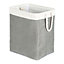 LIVIVO Large Canvas Storage Fabric Laundry Hamper with Rope Handles - Foldable & Waterproof Washing Bin Baskets - Grey
