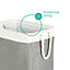 LIVIVO Large Canvas Storage Fabric Laundry Hamper with Rope Handles - Foldable & Waterproof Washing Bin Baskets - Grey
