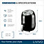 LIVIVO Large Capacity 2L Air Fryer - Black