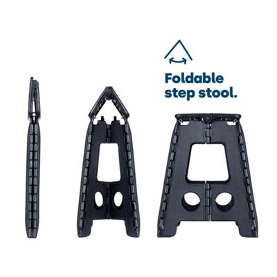 LIVIVO Lightweight Compact Foldable Step Stool - Black