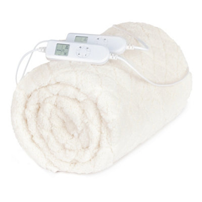 LIVIVO Luxurious UltraSnug Teddy Fleece Electric Underblanket Super King Size with Dual