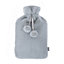 LIVIVO Luxury Hot Water Bottle with Faux Fur Removable Fleece Cover - Faux Fur Grey/2L