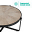 LIVIVO Luxury Round Coffee Table - Geometric Blonde Wood Living Room Unit for Dining Room, Lounge & Bedroom