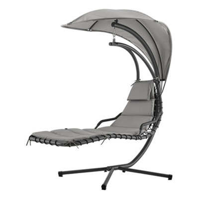 Swinging sun lounger store with canopy