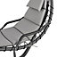 LIVIVO Luxury Soft Padded Hanging Sun Lounger with a Canopy - Outdoor Garden Hammock for Patio, Decking & Balcony - Grey
