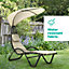 LIVIVO Luxury Soft Padded Sun Lounger with a Canopy - Outdoor Garden Furniture for Patio, Decking & Balcony - Beige