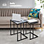 LIVIVO Modern Kavic Sofa End Coffee Table - Multipurpose & Spacious Tabletop, Living, Dining Room & Lounge Furniture - Set of 2