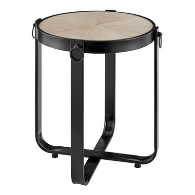 LIVIVO Modern Oak Round Side Table