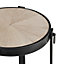 LIVIVO Modern Side Sofa Round Coffee Table - Multipurpose Oak Bedside Furniture for Living, Dining Room, Lounge & Bedroom