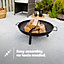 LIVIVO Outdoor Fire Pit - Round Garden Patio Charcoal Log Wood Burner, Steel Fire Bowl for BBQ Camping & Picnics