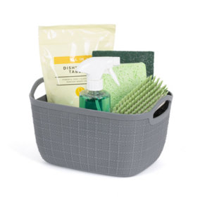 LIVIVO Plastic Storage Basket - with Durable Handles, Stackable. Perfect Organiser for Kitchen, Bathroom &  Laundry Room - Small