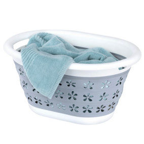 LIVIVO Pop Up Collapsible Laundry Basket - Grey