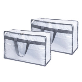 LIVIVO PVC Storage Bag Set - Grey - 60x25x40cm, Set of 2
