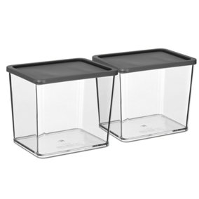 LIVIVO Set of 2 Airtight Food Storage Containers Set - Plastic Containers with Lids, BPA Free & Space Saving Canisters - 370ml
