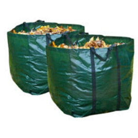 LIVIVO Set of 2 Large Heavy Duty Garden Bags - Waterproof & Reusable Waste Refuse Grass Sack - 150 L/Green