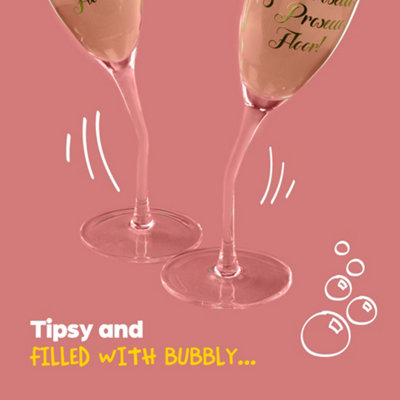 Tipsy Wine Glasses - Set of 2