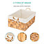 LIVIVO Set of 3 Seagrass Wicker Woven Baskets - Natural Bathroom Storage Hamper Box with Handles, Display Hampers