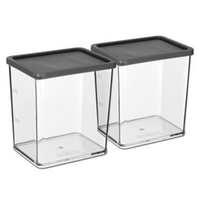 LIVIVO Set of 4 Airtight Food Storage Containers Set - Plastic Containers with Lids, BPA Free & Space Saving Canisters - 615ml